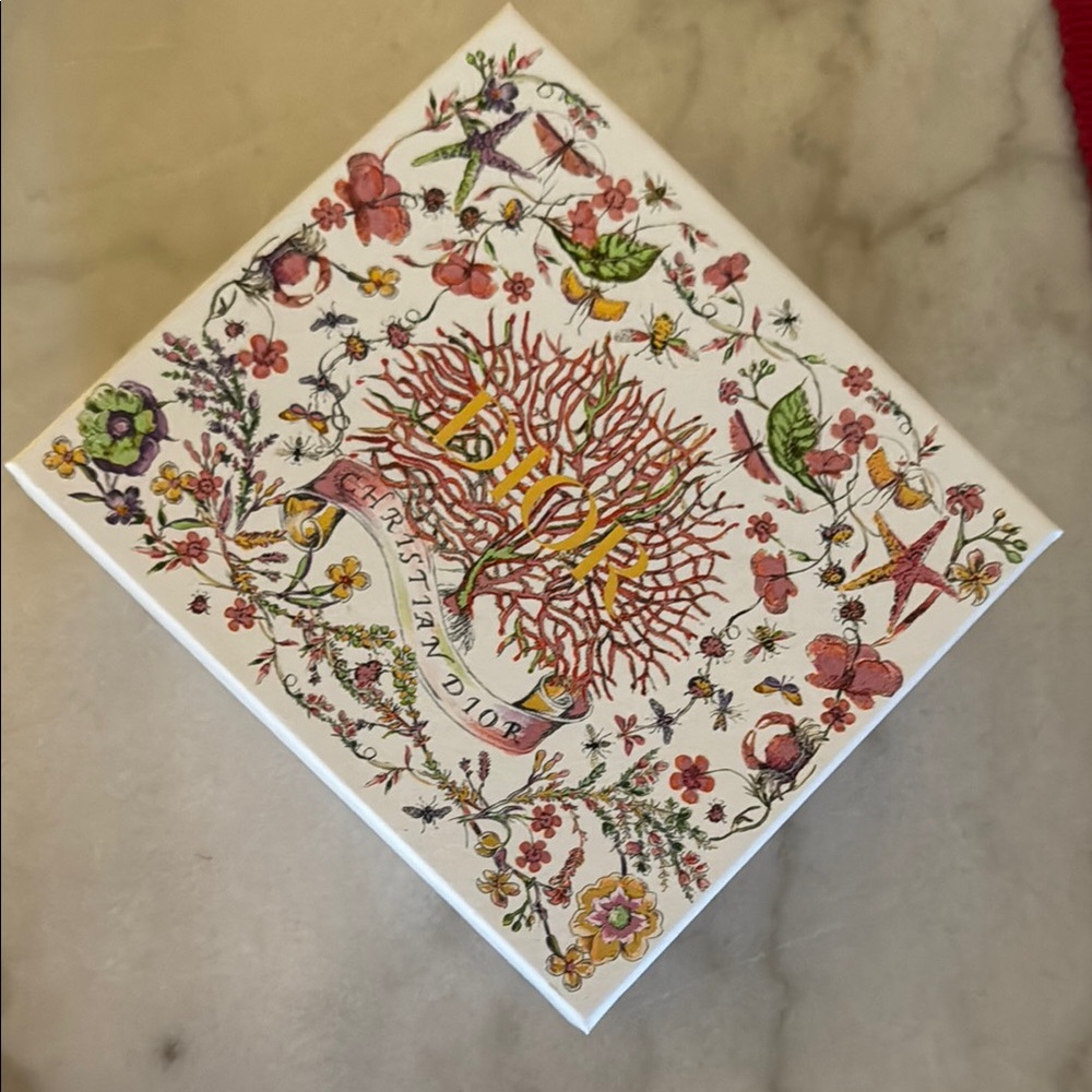 Dior Floral Design Box With Tissue Paper & Ribbon